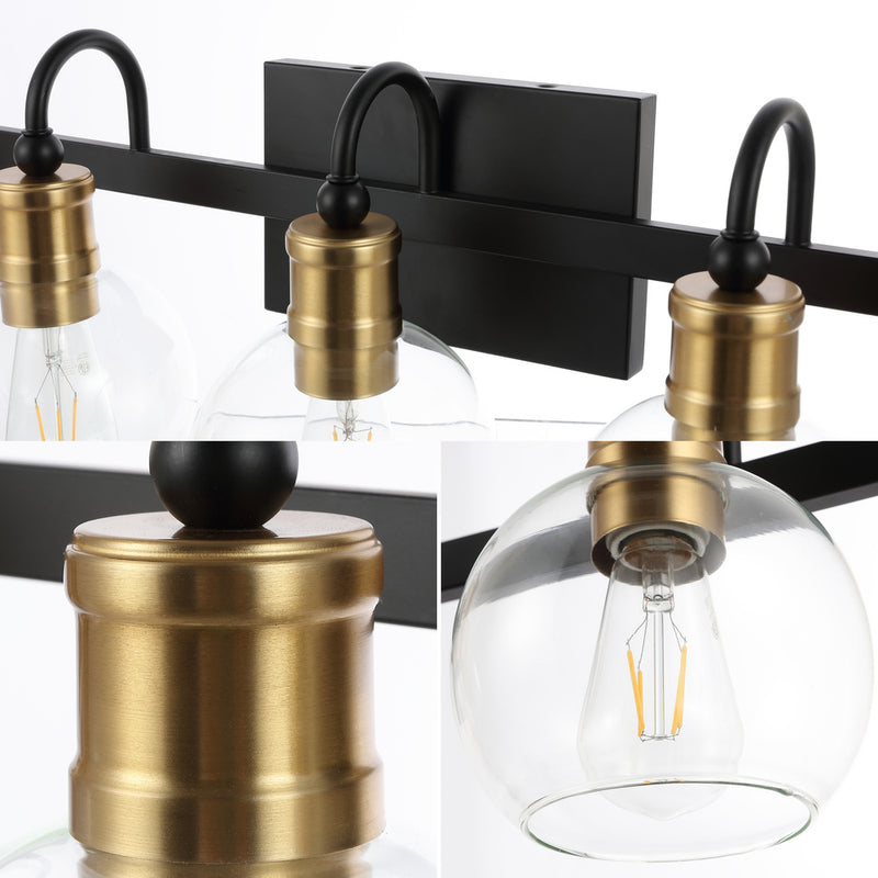Marais Iron/Glass Rustic Vintage LED Vanity Light