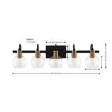 Marais Iron/Glass Rustic Vintage LED Vanity Light