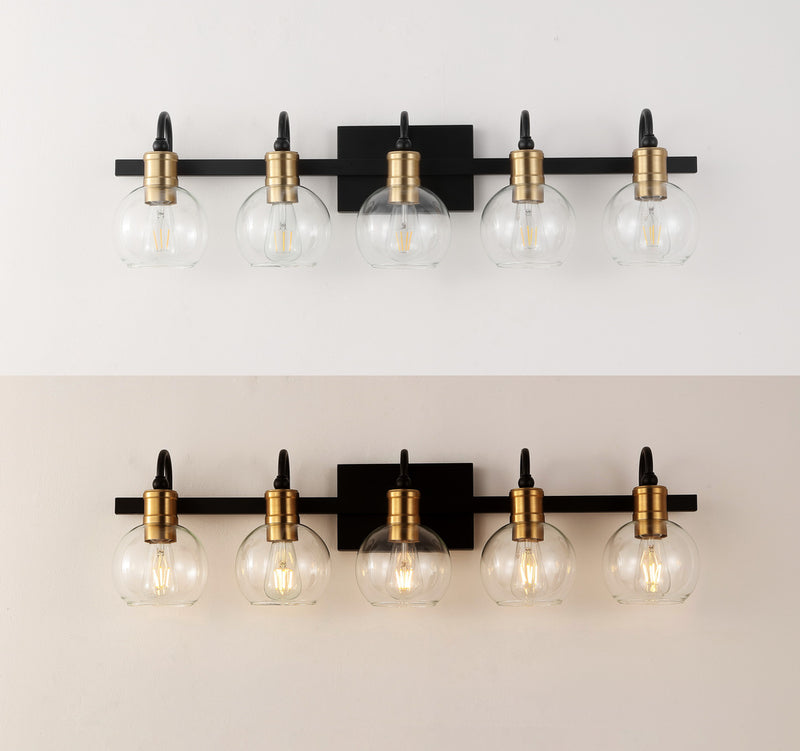 Marais Iron/Glass Rustic Vintage LED Vanity Light