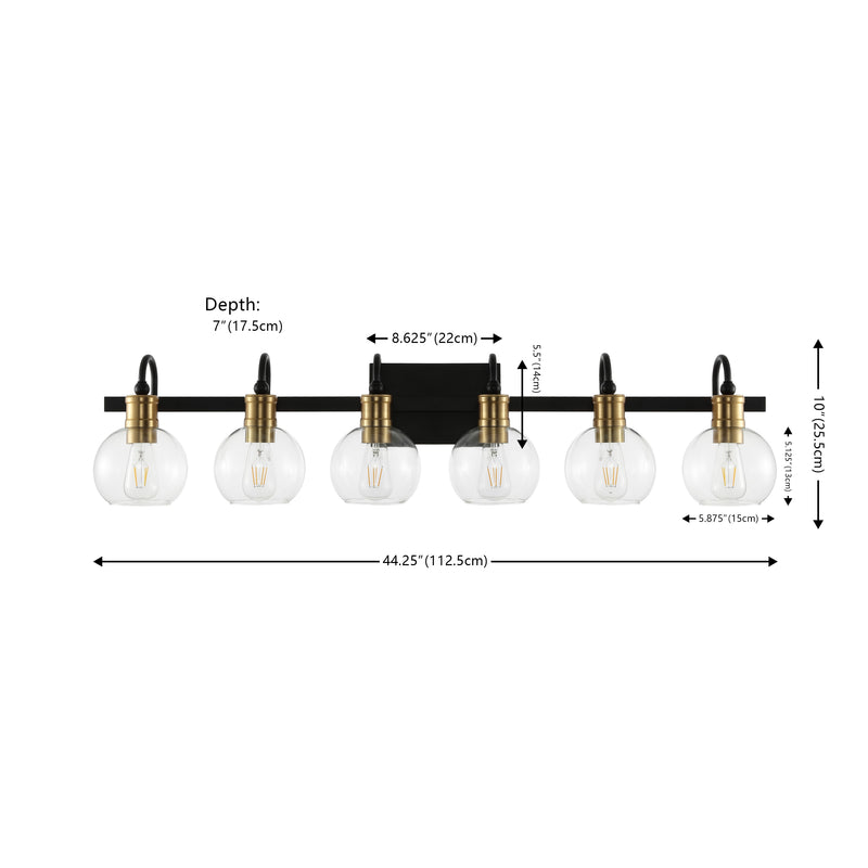 Marais Iron/Glass Rustic Vintage LED Vanity Light