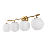 Louis Parisian Globe 31" 4-Light Metal/Frosted Glass Modern Contemporary LED Vanity Light