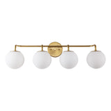 Louis Parisian Globe 31" 4-Light Metal/Frosted Glass Modern Contemporary LED Vanity Light