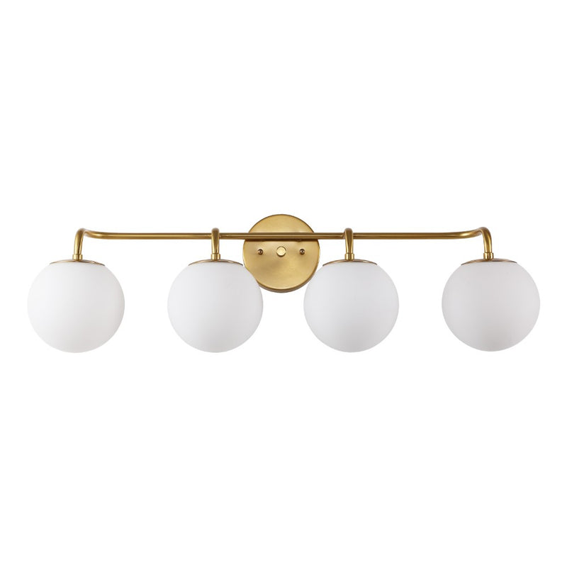 Louis Parisian Globe 31" 4-Light Metal/Frosted Glass Modern Contemporary LED Vanity Light