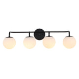 Louis Parisian Globe 31" 4-Light Metal/Frosted Glass Modern Contemporary LED Vanity Light