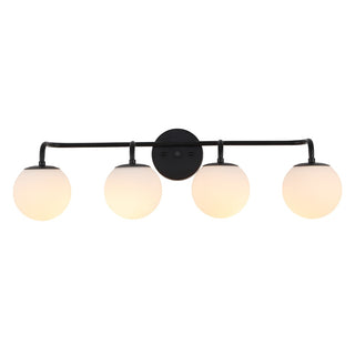 Louis Parisian Globe 31" 4-Light Metal/Frosted Glass Modern Contemporary LED Vanity Light