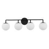 Louis Parisian Globe 31" 4-Light Metal/Frosted Glass Modern Contemporary LED Vanity Light