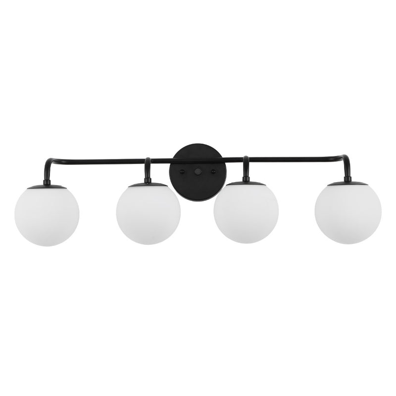 Louis Parisian Globe 31" 4-Light Metal/Frosted Glass Modern Contemporary LED Vanity Light