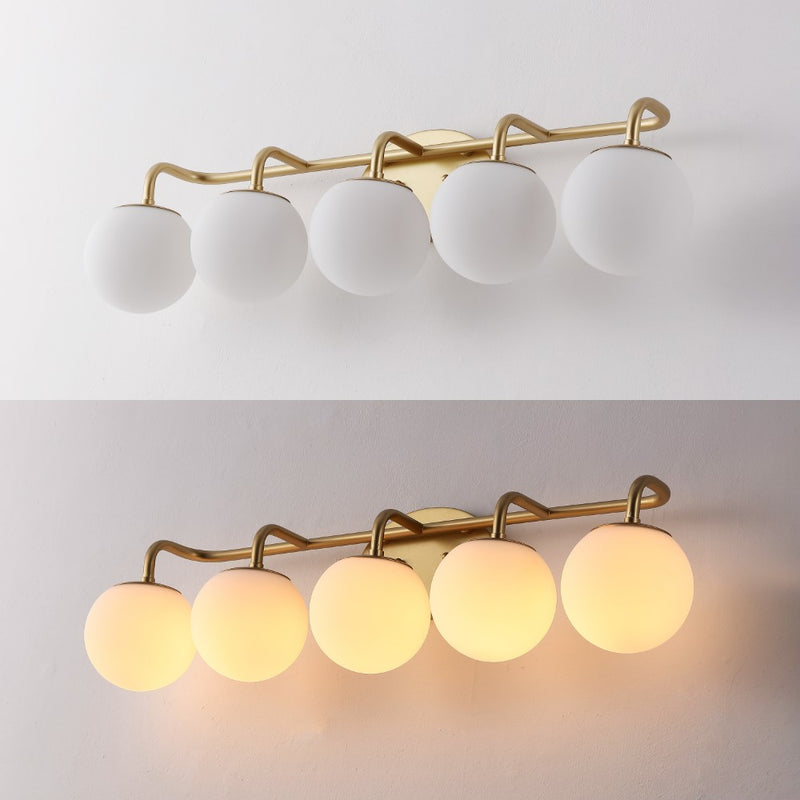 Louis Parisian Globe 31" 4-Light Metal/Frosted Glass Modern Contemporary LED Vanity Light