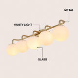Louis Parisian Globe 31" 4-Light Metal/Frosted Glass Modern Contemporary LED Vanity Light