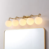 Louis Parisian Globe 31" 4-Light Metal/Frosted Glass Modern Contemporary LED Vanity Light