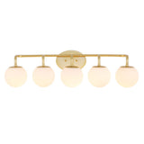 Louis Parisian Globe 31" 4-Light Metal/Frosted Glass Modern Contemporary LED Vanity Light