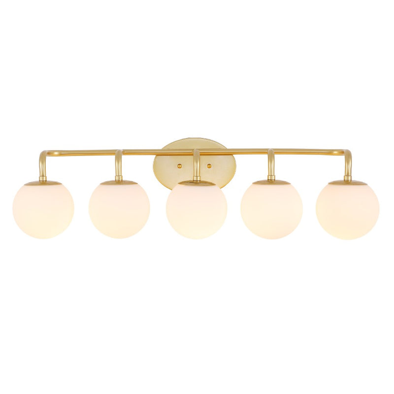 Louis Parisian Globe 31" 4-Light Metal/Frosted Glass Modern Contemporary LED Vanity Light