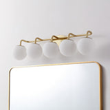 Louis Parisian Globe 31" 4-Light Metal/Frosted Glass Modern Contemporary LED Vanity Light