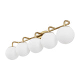 Louis Parisian Globe 31" 4-Light Metal/Frosted Glass Modern Contemporary LED Vanity Light