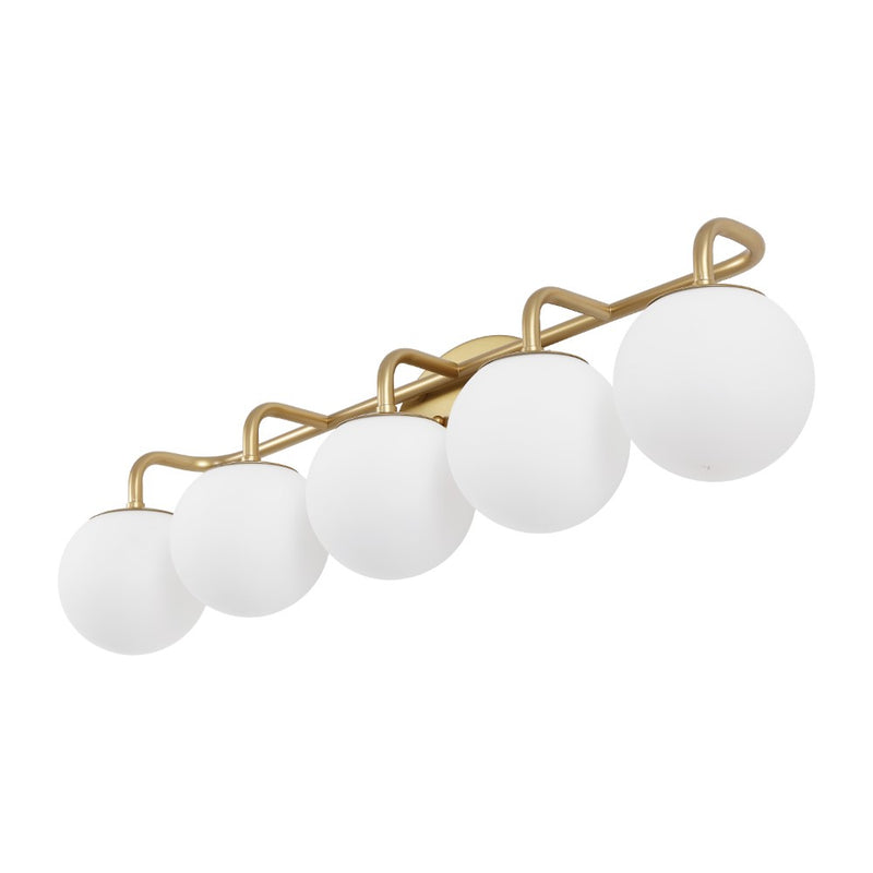 Louis Parisian Globe 31" 4-Light Metal/Frosted Glass Modern Contemporary LED Vanity Light