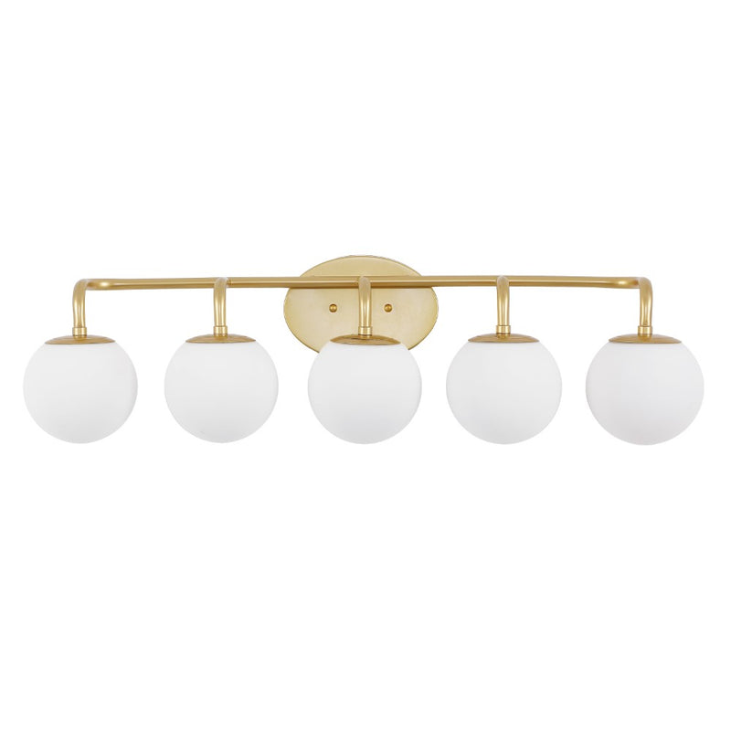 Louis Parisian Globe 31" 4-Light Metal/Frosted Glass Modern Contemporary LED Vanity Light
