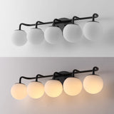 Louis Parisian Globe 31" 4-Light Metal/Frosted Glass Modern Contemporary LED Vanity Light