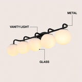 Louis Parisian Globe 31" 4-Light Metal/Frosted Glass Modern Contemporary LED Vanity Light