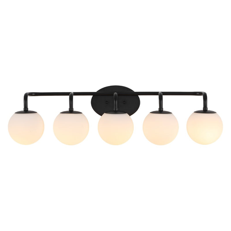 Louis Parisian Globe 31" 4-Light Metal/Frosted Glass Modern Contemporary LED Vanity Light