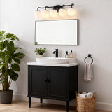 Louis Parisian Globe 31" 4-Light Metal/Frosted Glass Modern Contemporary LED Vanity Light