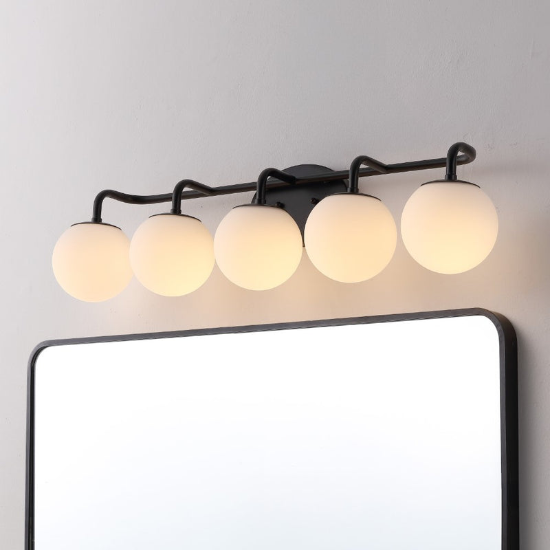 Louis Parisian Globe 31" 4-Light Metal/Frosted Glass Modern Contemporary LED Vanity Light