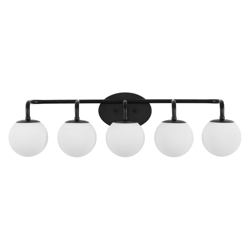 Louis Parisian Globe 31" 4-Light Metal/Frosted Glass Modern Contemporary LED Vanity Light