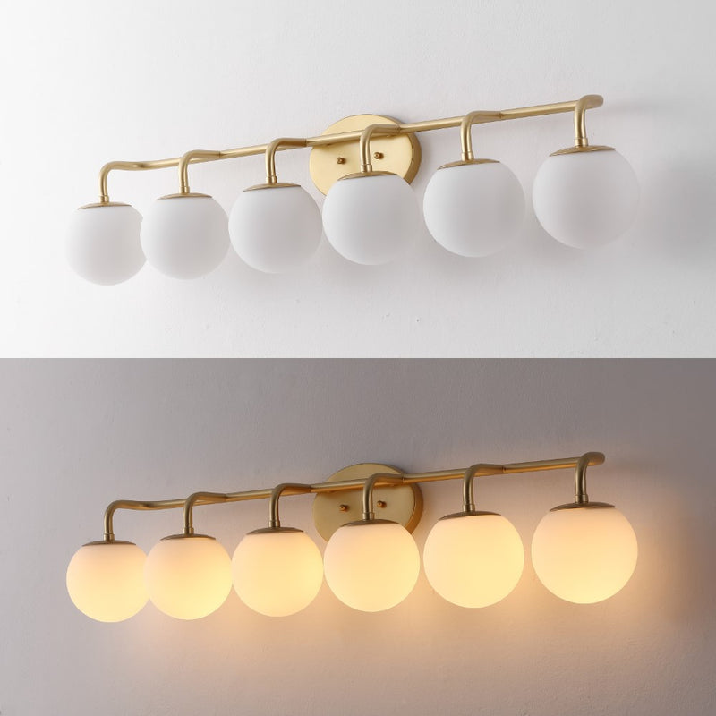 Louis Parisian Globe 31" 4-Light Metal/Frosted Glass Modern Contemporary LED Vanity Light