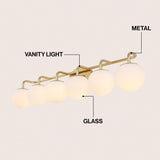 Louis Parisian Globe 31" 4-Light Metal/Frosted Glass Modern Contemporary LED Vanity Light