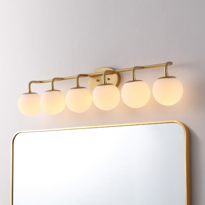 Louis Parisian Globe 31" 4-Light Metal/Frosted Glass Modern Contemporary LED Vanity Light