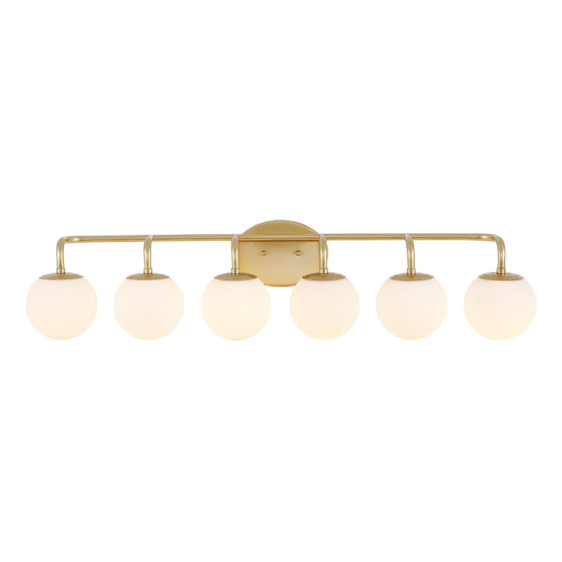 Louis Parisian Globe 31" 4-Light Metal/Frosted Glass Modern Contemporary LED Vanity Light