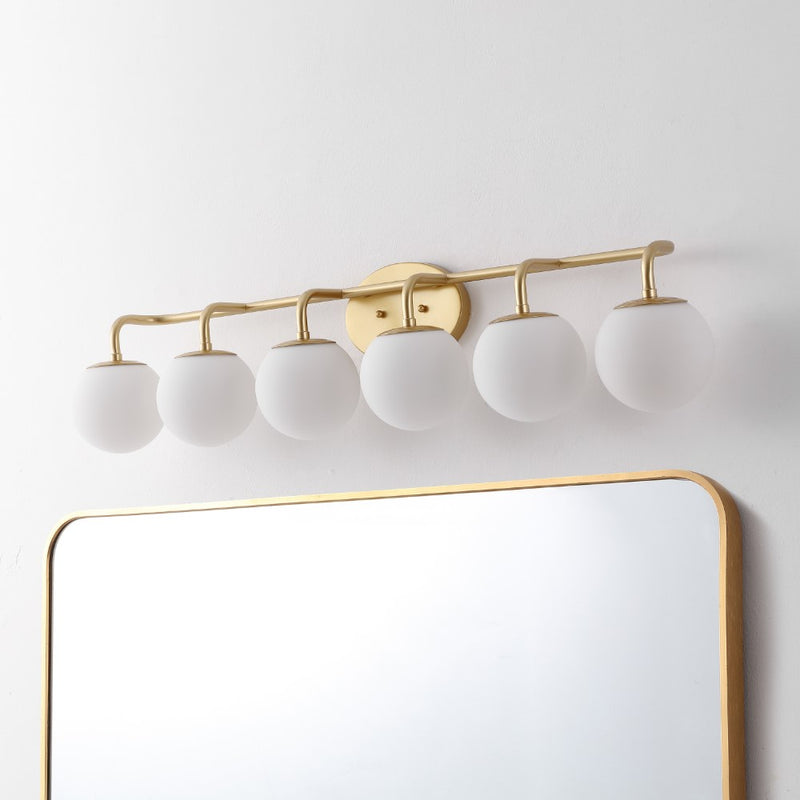 Louis Parisian Globe 31" 4-Light Metal/Frosted Glass Modern Contemporary LED Vanity Light