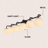 Louis Parisian Globe 31" 4-Light Metal/Frosted Glass Modern Contemporary LED Vanity Light