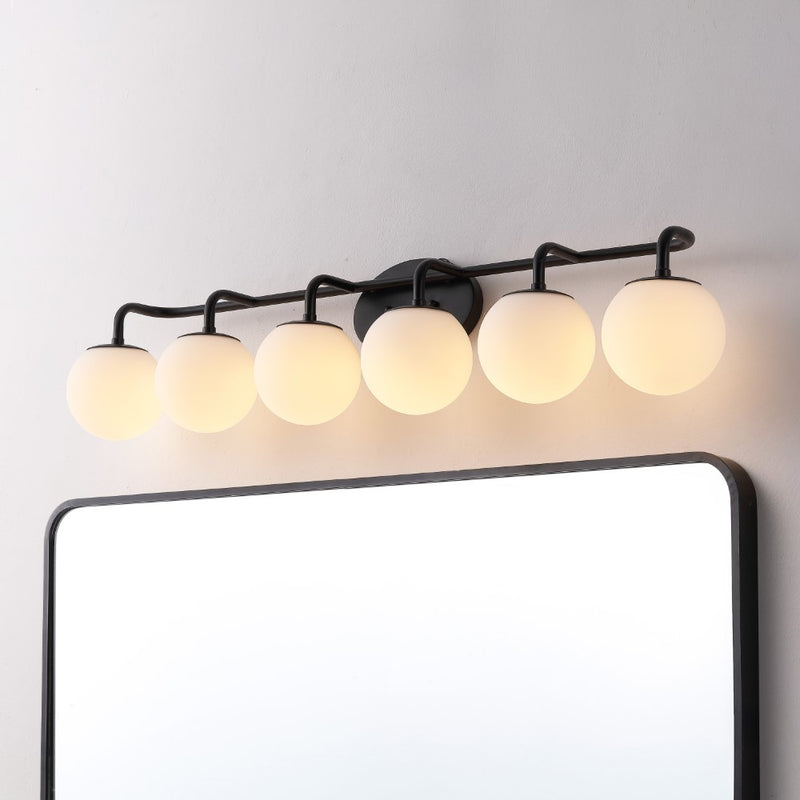 Louis Parisian Globe 31" 4-Light Metal/Frosted Glass Modern Contemporary LED Vanity Light