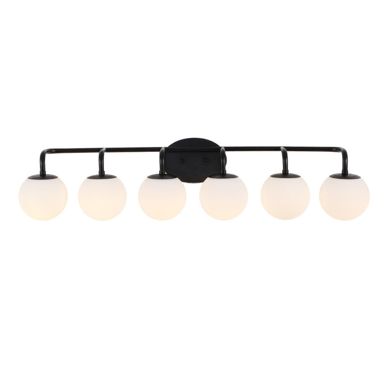 Louis Parisian Globe 31" 4-Light Metal/Frosted Glass Modern Contemporary LED Vanity Light