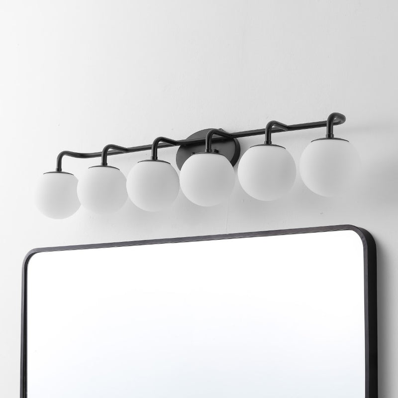 Louis Parisian Globe 31" 4-Light Metal/Frosted Glass Modern Contemporary LED Vanity Light