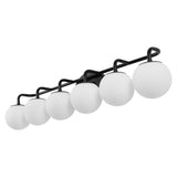 Louis Parisian Globe 31" 4-Light Metal/Frosted Glass Modern Contemporary LED Vanity Light