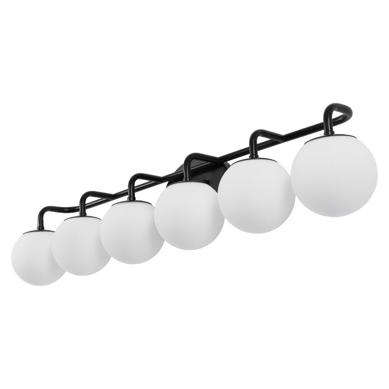 Louis Parisian Globe 31" 4-Light Metal/Frosted Glass Modern Contemporary LED Vanity Light