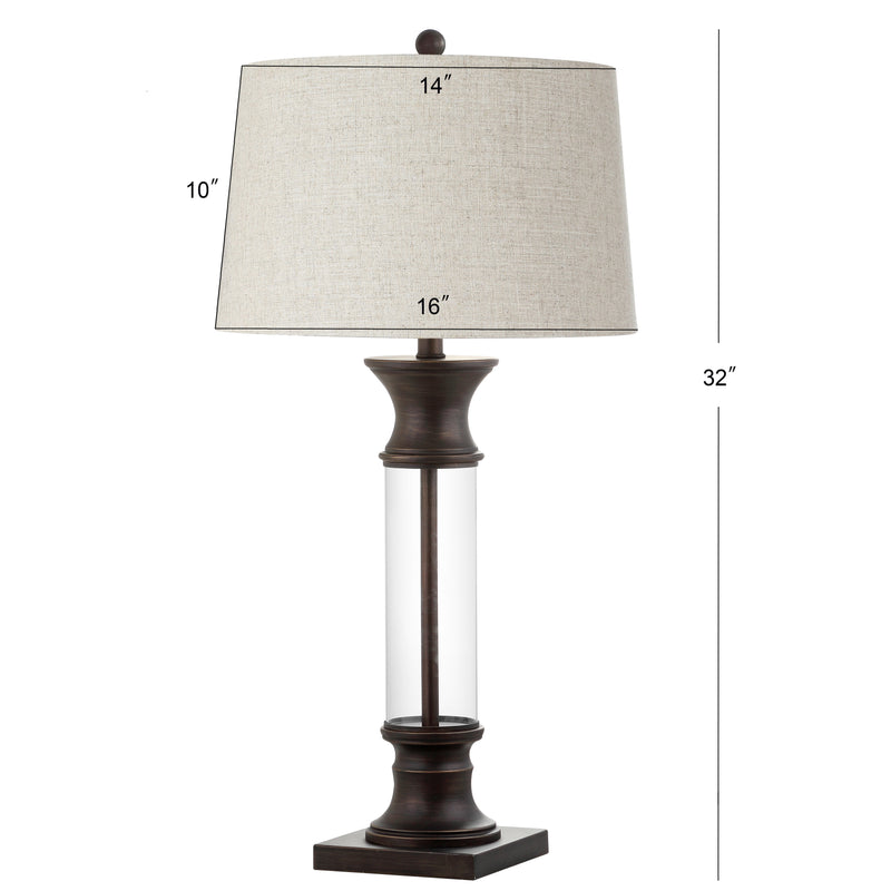 Hunter 32" Metal/Glass LED Table Lamp - JONATHAN Y
