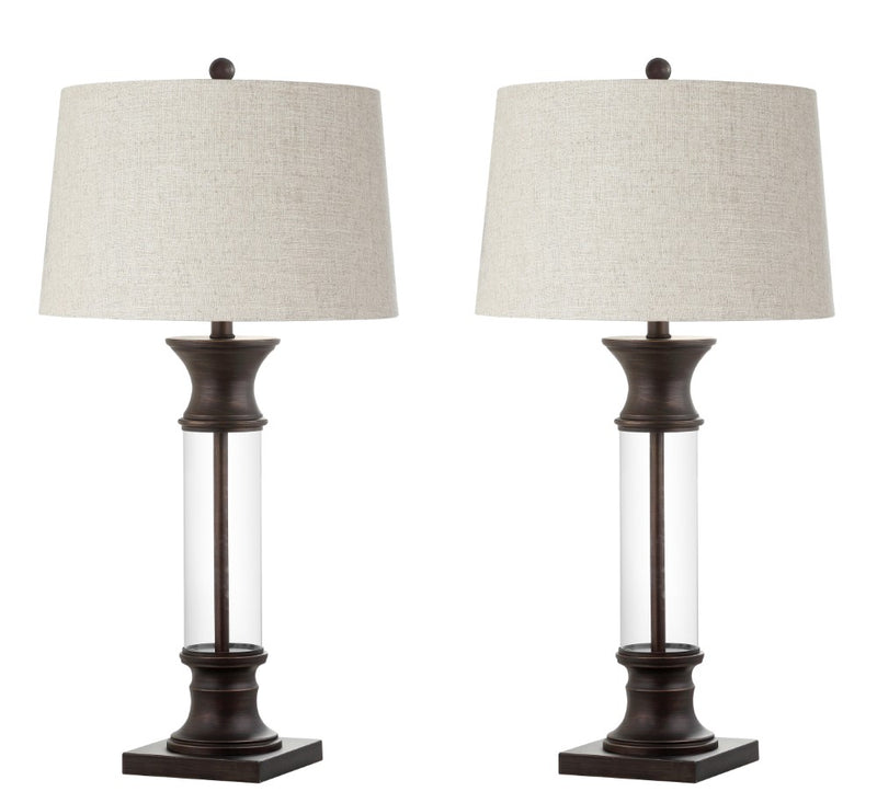 Hunter 32" Metal/Glass LED Table Lamp - JONATHAN Y