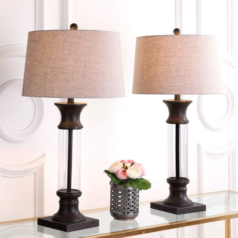 Hunter 32" Metal/Glass LED Table Lamp - JONATHAN Y