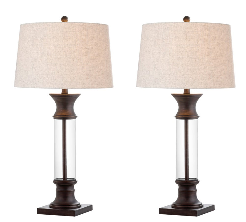 Hunter 32" Metal/Glass LED Table Lamp - JONATHAN Y