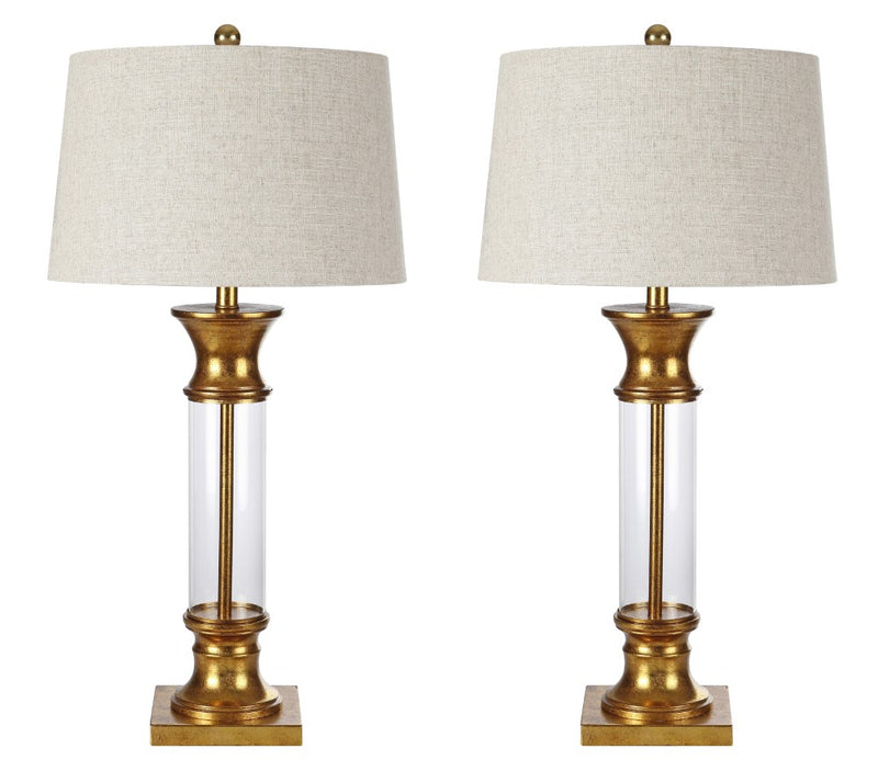 Hunter 32" Metal/Glass LED Table Lamp - JONATHAN Y
