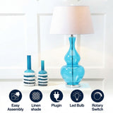Dixon 33.5" Glass LED Table Lamp Turquoise – ICONS