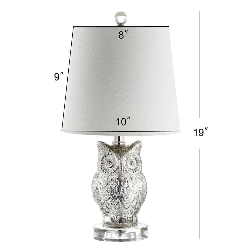 Night Owl 19" Glass/Crystal LED Table Lamp - JONATHAN Y
