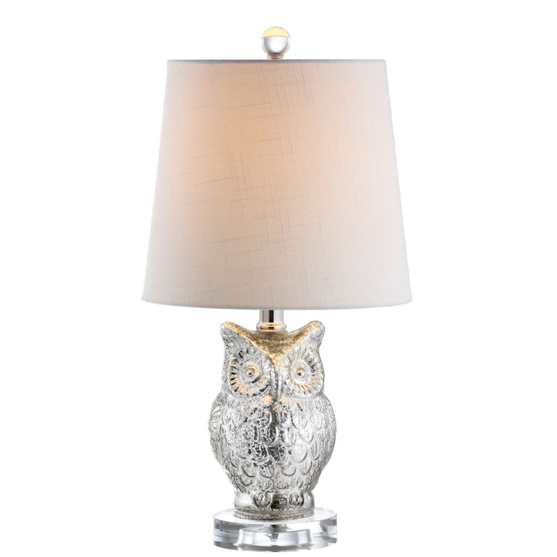 Night Owl 19" Glass/Crystal LED Table Lamp - JONATHAN Y