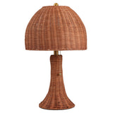 Joanie 22" Bohemian Rustic Woven Rattan LED Table Lamp with Pull Chain