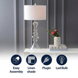 Madeline 35" Curved Glass LED Table Lamp Clear – ICONS