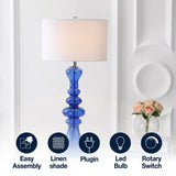 Madeline 35" Curved Glass LED Table Lamp Cobalt – ICONS