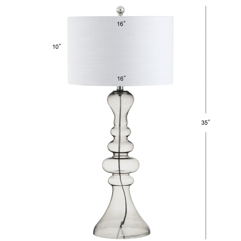 Madeline 35" Curved Glass LED Table Lamp - JONATHAN Y