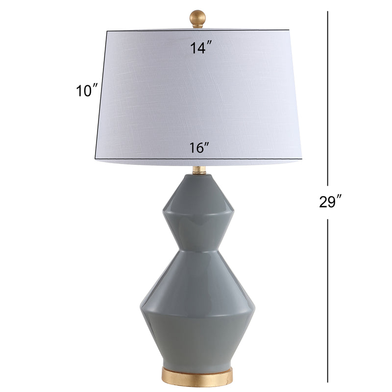 Alba 29" Geometric Ceramic/Metal LED Table Lamp - JONATHAN Y